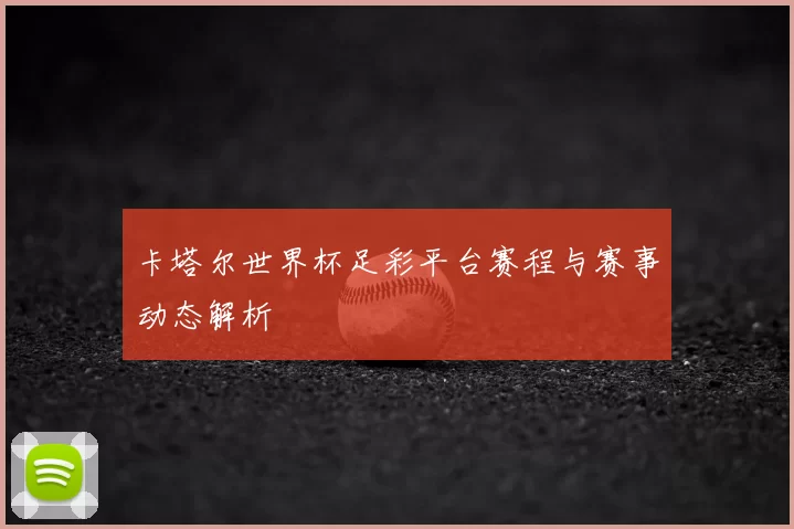 卡塔尔世界杯足彩平台赛程与赛事动态解析